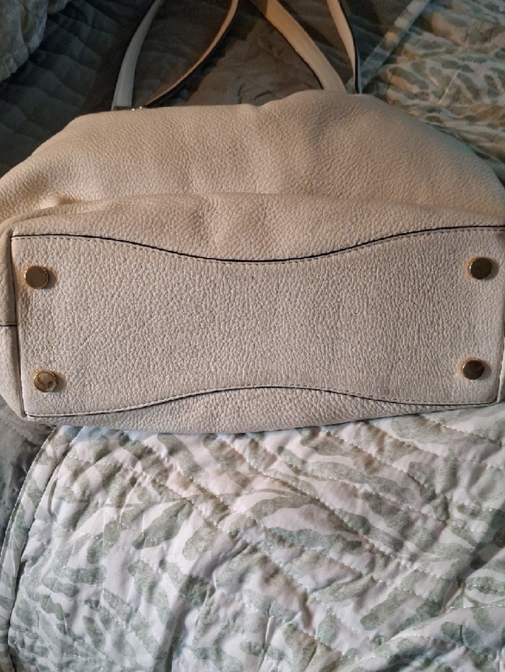 Michael Kors Ivory Pebbled Leather Shoulder Hobo with Gold Hardware - Picture 6 of 8